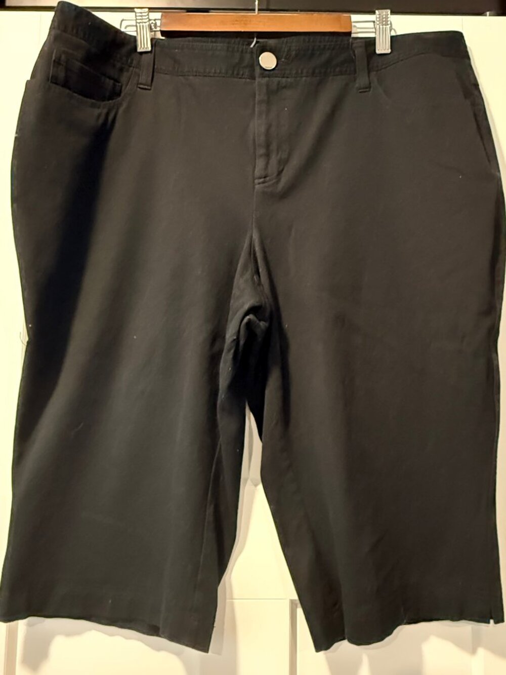 INC International Concepts Black Denim Shorts - Longer Length Size 18 W
